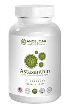 Astaxanthin 12mg Supplements - 60 Count Vegan Caps, 12 mg High Potency Capsules with MCT Powder for Better Absorption - Superfood Antioxidant that Supports Eye, Joint, & Skin Health