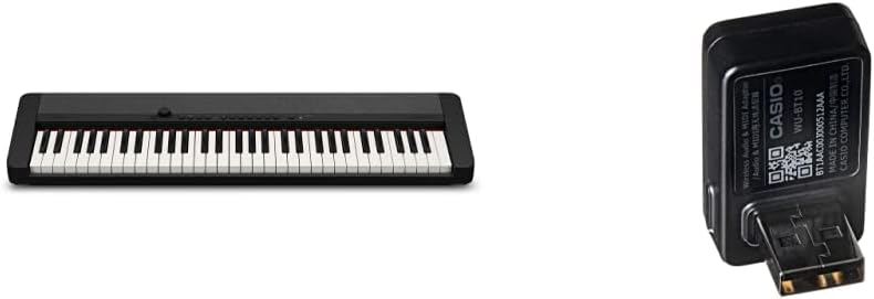 Casio, 61-Key Portable Keyboard (CT-S1BK) & Wireless Bluetooth MIDI/Audio Adapter (WU-BT10)