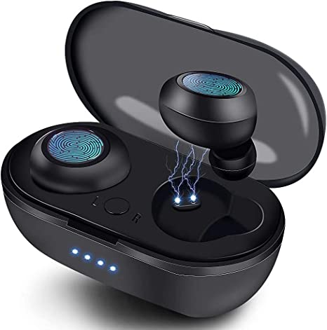 Newmodeus Waterproof Bluetooth 5.3 True Wireless Earbuds, Touch Control,30H Cyclic Playtime TWS Headphones with Charging Case and mic, in-Ear Stereo