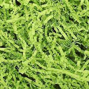 Outus 2LB Crinkle Cut Paper Shred Filler Shredded Paper for Gift Box Crinkle Paper Metallic Shredded Crinkle Cut Paper Easter Grass Tissue Paper for Wedding Birthday Wrapping Boxes Bags(Fruit Green)