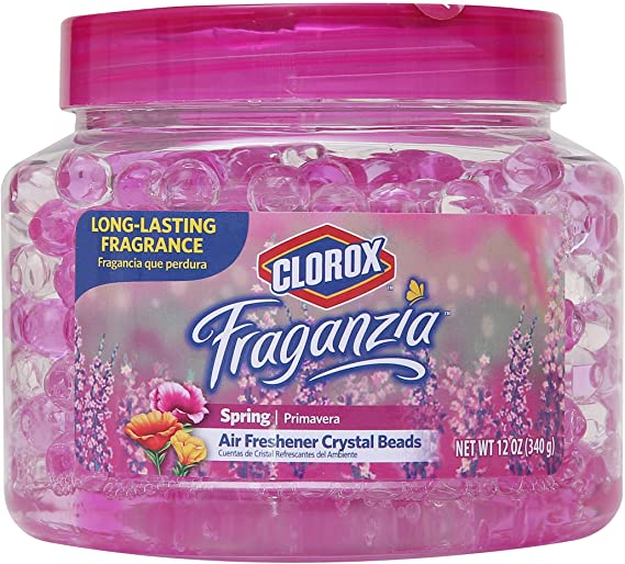 Clorox Fraganzia Crystal Beads Air Freshener | Long-Lasting Air Freshener Beads | Gel Beads Air Freshener in Spring Fragrance for Home, Bathroom, or Car, 12 Oz