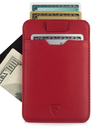 Chelsea Slim Card Sleeve Wallet with RFID Protection by Vaultskin - Top Quality Italian Leather - Ultra Thin Card Holder Design For Up To 12 Cards