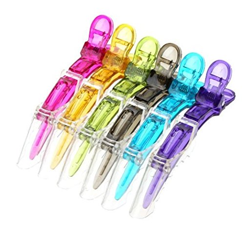 6pcs Transparent Sectioning Plastic Alligator Hair Clips Clamps Hairdressing Salon Hair Grip Crocodile DIY Accessories Hairpins-Rubberized Non-Slip Chic Styling Claw Hairgrip for Women and Girls-Professional Croc Chunky Prong Teeth Bows Jaw Hair Barrettes For Thick Hair