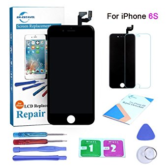 Qi-Eu LCD Display for iPhone 6S 4.7 inch Touch Screen Digitizer Replacement with 3D Touch Full Assembly - Black, Repair Tools Kit and Instructions are Included