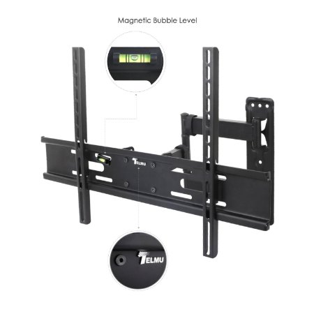 Telmu TV Wall Mount TV Bracket Stand Full Motion Tilts Swivel Stretching Adjustment for 32-70" Flat Screens LED LCD and Plasma TVs Monitor, VESA 600*400mm, 5-feet HDMI Cable included (4K)