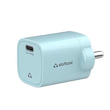 Stuffcool Nuevo PD20W Made in India Smallest Wall Charger Charges iPhones 50% in 30 Mins Perfect for Latest iPhone 15,14,13,12 (Nuevo Blue)
