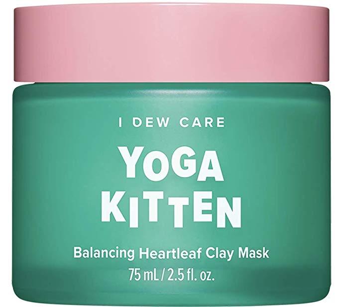 I DEW CARE YOGA KITTEN Balancing Heartleaf Clay Mask - Korean Skincare, Face Mask, Vegan, Cruelty-free, Paraben-free