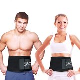 ACF Waist Trimmer Ab Belt for Men and Women - Extra Wide to Cover Entire Midsection - Uniquely Designed to Repel Sweat and Moisture w Anti-Slip Grid Technology - No Slipping or Movement of Fabric