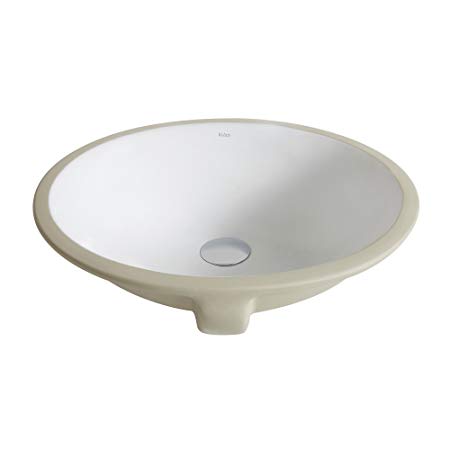 Kraus KCU-271 Elavo Bathroom Undermount Sink 21 Inch White