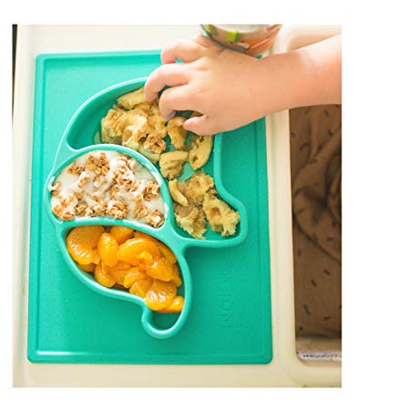 Nuby Sure Grip Elephant Silicone Placemat, Aqua