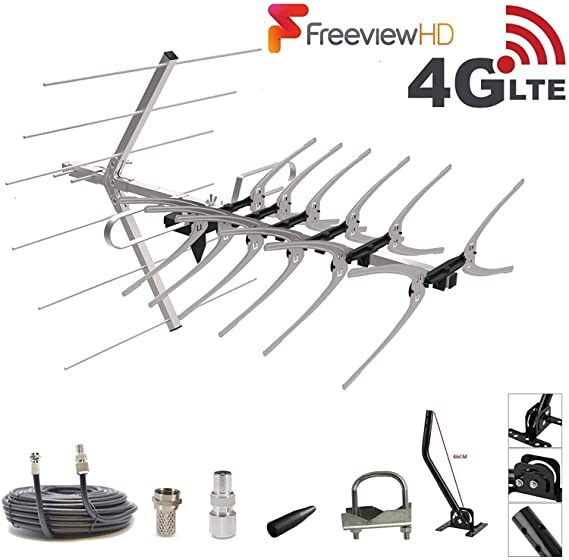Loft & Outdoor Digital TV Aerial, SSL 4G Filtered 36 Element Aerial for Digital Freeview HD TV