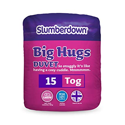 Slumberdown Big Hugs Winter Warm 15 Tog Duvet, White, Single