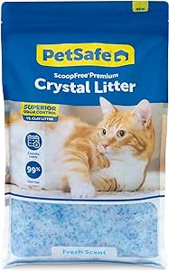 ScoopFree Premium Fresh Scent Crystal Litter, Superior Odor Control, Absorbs 5X Faster, Low Tracking for Less Mess, Lasts up to 2 Months, Lightly Scented (8 lb Bag)