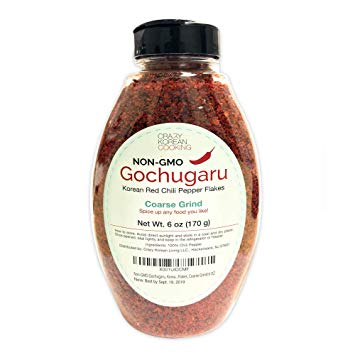 Non-GMO Gochugaru, Korean Red Pepper Powder Flakes, Coarse Grind 6 OZ