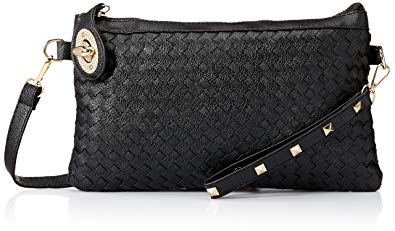 Ladies Punk Rivet Studded Spike Quilted Evening Party Clutch Purse Wallet Handbag