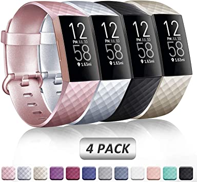 Vancle Bands Compatible with Fitbit Charge 4 / Charge 3 / Charge 3 SE Bands, Classic Soft Replacement Wristband Sport Strap for Fitbit Charge 4 and Charge 3 Charge 3 SE Fitness Activity Tracker Women Men Small Large