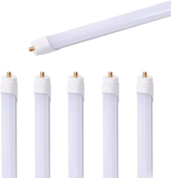 6 Pack 4ft 24w T8 LED Tube Light White Daylight 6500k T8 LED Bulbs Ballast Bypass FA8 Single pin 4 Foot Milky Cover Fluorescent Tube lamp Replacement AC100-277V Double-End Powered (4ft 24w, 6 Pack)