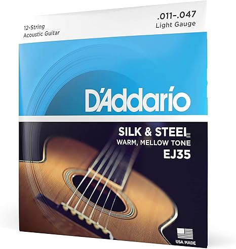 D'Addario EJ35 Silk and Steel 12-String Electric Guitar Strings - Folk 11-47