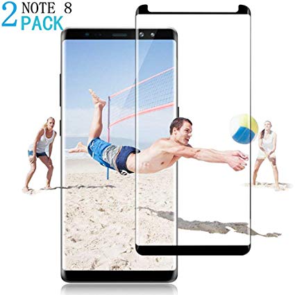 [2 Pack] Galaxy Note8 Screen Protector,Tansan [3D Curved Edge][Case Friendly] Ultra Clear 9H Hardness Tempered Glass Screen Protector Bubble-Free Film Compatible Samsung Galaxy Note 8 2017, Black