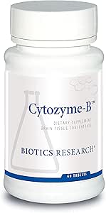 Biotics Research Cytozyme B Supports Brain Health. Raw Lamb Brain. Improves Memory. Supports Mental Clarity and Acuity. Potent Antioxidant Activity, SOD, Catalase, 60 Tablets