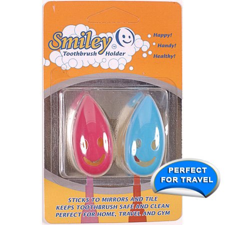 Smile Toothbrush Holder - 2 Pack Keeps Toothbrush Safe and Clean - Perfect for Home and Travel