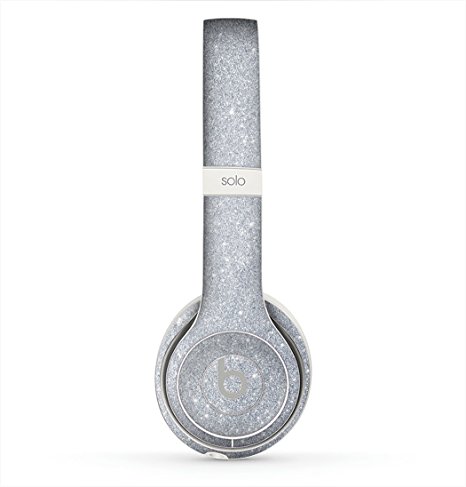 The Silver Sparkly Glitter Ultra Metallic Skin For The Beats Solo 2 Wireless Headphones