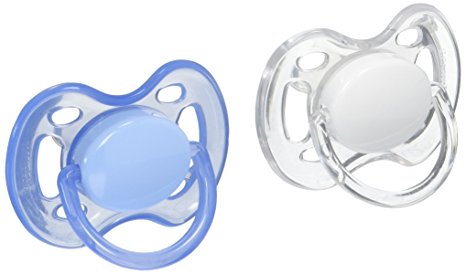 Philips AVENT Freeflow Pacifier BPA, Free Blue / White, 0-6 Months (Pack of 2)