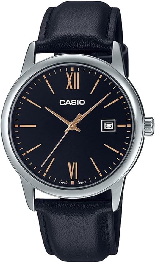 Casio MTPV002L-1B3 Unisex Black/Silver Analog Watch with Black Band