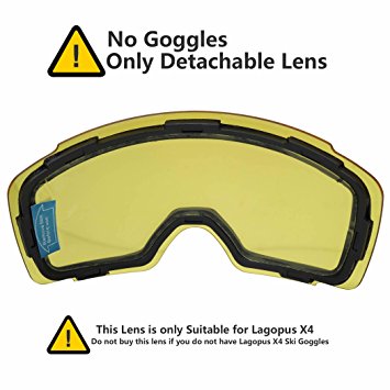 ZIONOR Lagopus X4 Ski Snowboard Snowmobile Goggles with Magnet Fast Lens Changing System 100% UV400 Protection Anti-fog Spherical Frameless Goggles for Ski Snowboard