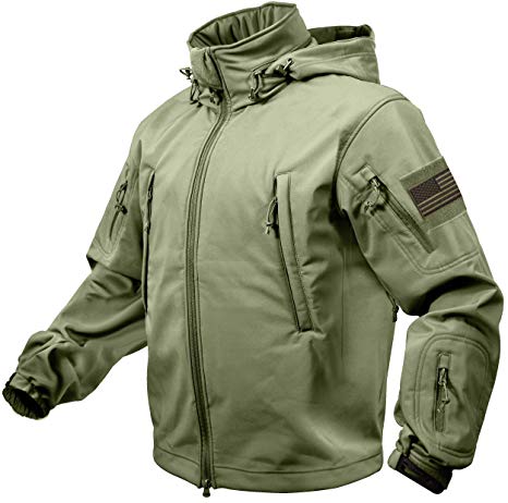 Rothco Special Ops Tactical Soft Shell Jacket with Patches Bundle - 3 Items