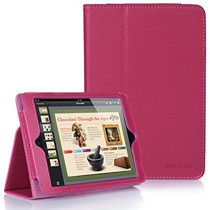 SupCase Slim Fit Folio Leather Case Cover for 7.9-Inch Apple iPad mini, Deep Pink (MN-62A-DP)