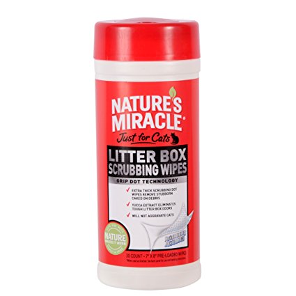 Nature's Miracle Just for Cats Litter Box Scrubbing Wipes, 30 Count (NM-5574)