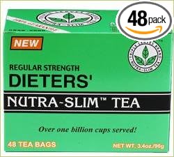 Regular Strength Dieters' Nutra-Slim Tea Triple Leaves Brand - 48 Tea Bags