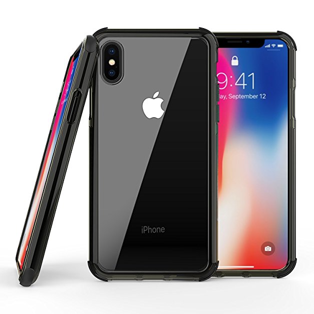 OMOTON iPhone X Case - Premium Quality Lightweight Case with Reinforced Protection Layers and Anti-Scratch Transparent Clear Back For iPhone X