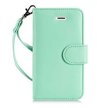 iPhone 6S Plus Case, iPhone 6 Plus Case, FYY [Top-Notch Series] Premium PU Leather Wallet Case Stand Cover for iPhone 6/6S Plus (5.5 inch) Mint Green
