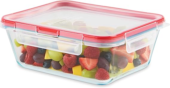 Pyrex Freshlock Glass Food Storage Container, Airtight & Leakproof Locking Lids, Freezer Dishwasher Microwave Safe, 8 Cup