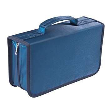 128 Capacity CD/DVD case Wallet, storage,holder,booklet by Rekukos（Blue）