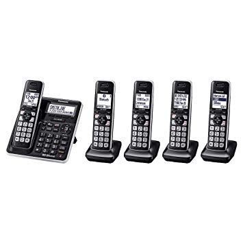 Panasonic KX-TG985SK DECT 6.0 Bluetooth 5-handset Phone Bundle