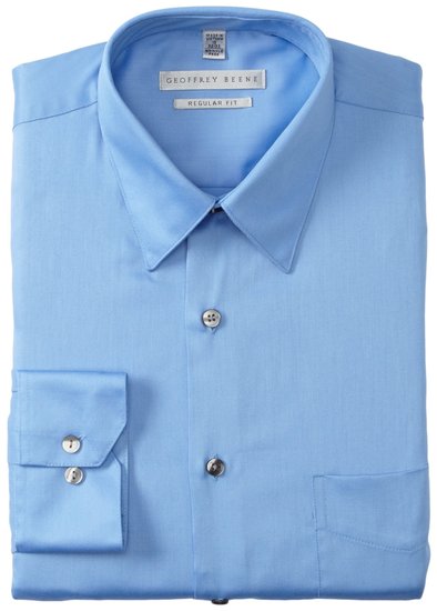 Geoffrey Beene Men's Regular Fit Sateen Dress Shirt