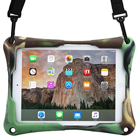 Samsung Galaxy Tab S 10.5 AMOLED case, [Cross Compatible Shoulder Strap Rugged Case] COOPER TROOPER 2K Protective Heavy Duty Carry Cover Stand, Drop Shock Proof, Kids Adults (Military)