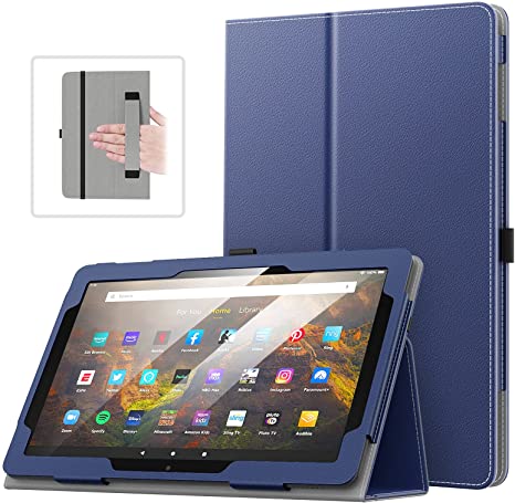 MoKo Case Fits All-New Kindle Fire HD 10 & 10 Plus Tablet (11th Generation, 2021 Release) - Slim Folding Stand Cover with Auto Wake/Sleep, Indigo