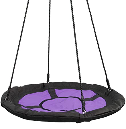 ZENY 40'' Saucer Spinner Tree Swing Nest Swing for Kids Adults,Nylon Rope with Padded Steel Frame,for Swing Set or Tree