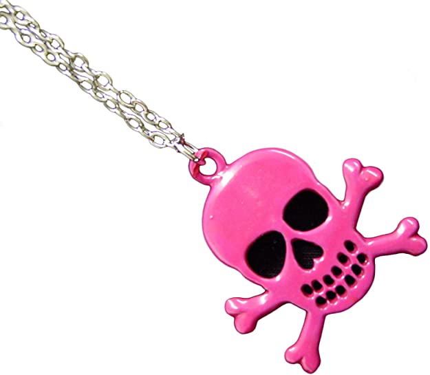 Western Fashion Pink Skull Pendant Necklace