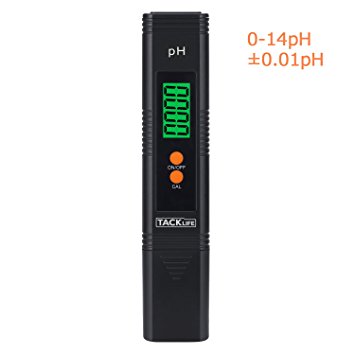 Tacklife PM01 Advanced Portable pH Meter/pH Tester,pH Range 0-14,Accuracy±0.01pH with Large LCD Backlight for Household Drinking Water, Hydroponics, Aquariums, Swimming Pools-Ideal Father's Day Gift