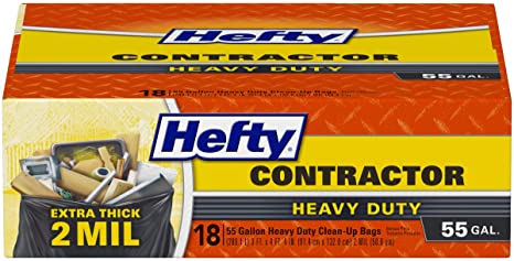 Hefty Heavy Duty Contractor Bags, 55 Gallon, 18 Count