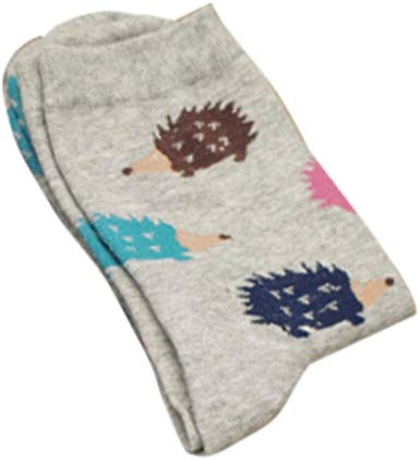 LifePavilion Winter Warm Cotton Cartoon Hedgehog Pattern Long Socks Thickening Knit Crew For Women Girl