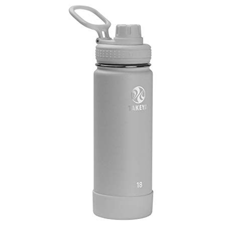 Takeya 51209 Actives Insulated Stainless Steel Bottle w/Spout Lid, 18 oz, Pebble