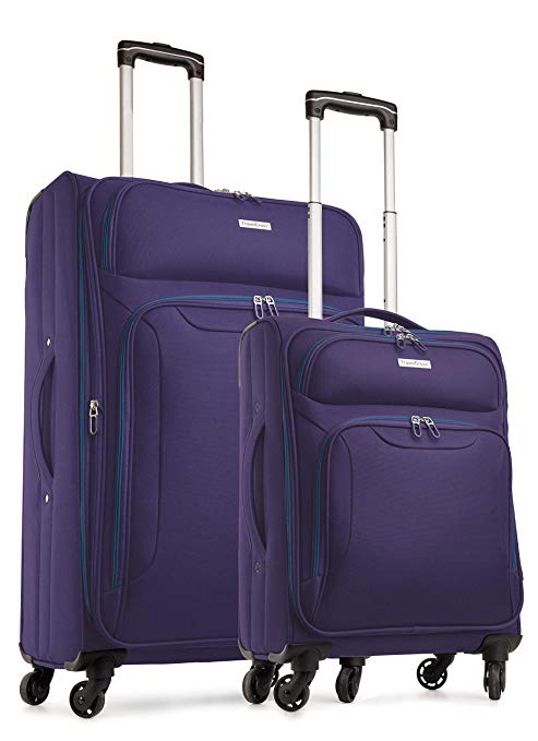 TravelCross Barcelona Luggage 2 Piece Lightweight Expandable Spinner Set - Purple