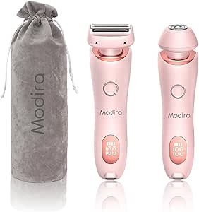 Modira™ Shaver 2-in-1 Electric Bikini Trimmer Portable Shaver for Women in Face Body Leg Underarm Arm and Private Areas (Pink)