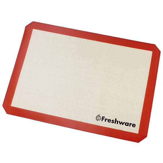 Freshware Silicone Non-Stick Baking Mat, Half Size, 16.5 x 11.6 inch, BM-102